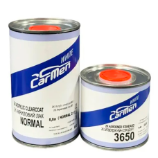 Автомобільний акриловий лак 2+1 CarMen White MS NORMAL+ 0,8л + затверджувач 3700 0,4л Автомобільний акриловий лак 2+1 CarMen White MS NORMAL+ 0,8л + затверджувач 3700 0,4л